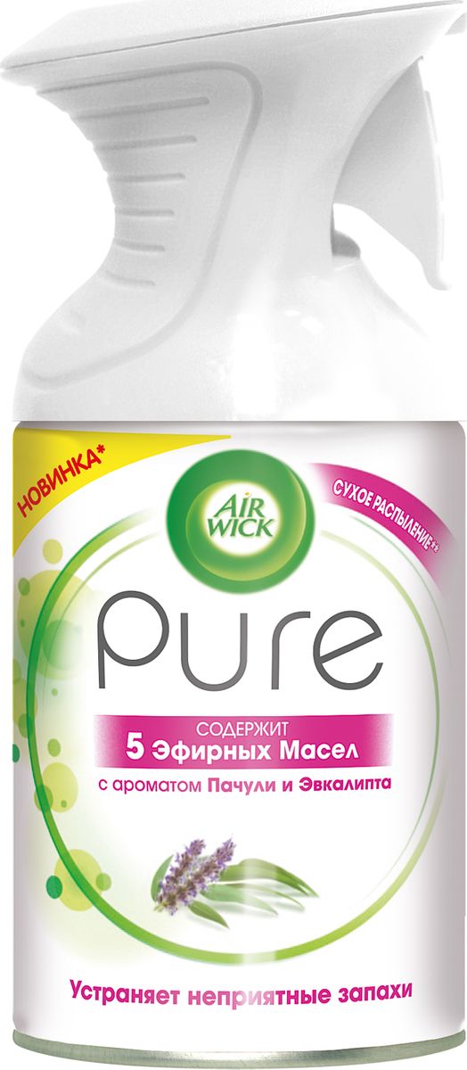 фото Освежитель воздуха AirWick Pure 5 эфирных масел, пачули и эвкалипт, 250 мл