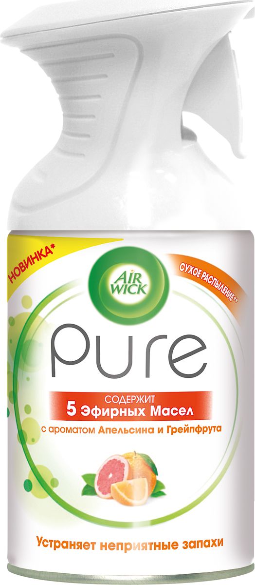 фото Освежитель воздуха AirWick Pure 5 эфирных масел, апельсин и грейпфрут, 250 мл