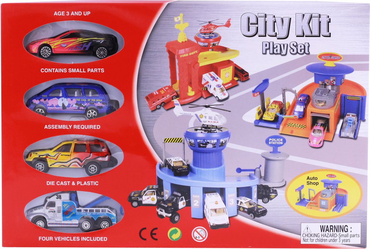 фото Pioneer Toys Набор машин с гаражом Police Station