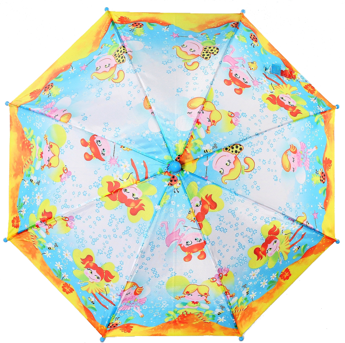 Зонт Artrain арт.1651-09_голубой, рыжий, желтый, голубой, оранжевый