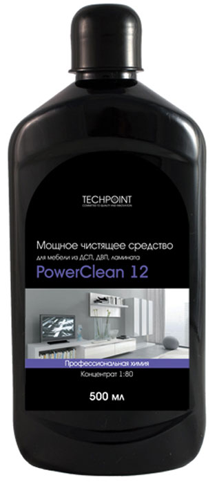 фото Чистящее средство Techpoint "Powerclean 12", для мебели из ДСП, ДВП, ламината, 500 мл