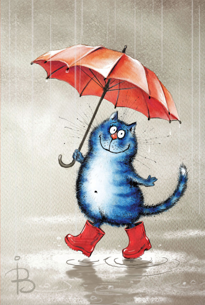 фото Открытка сувенирная "Кот с зонтиком" "нд плэй"