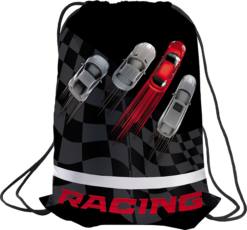 фото Berlingo Мешок для обуви Racing цвет черный серый красный