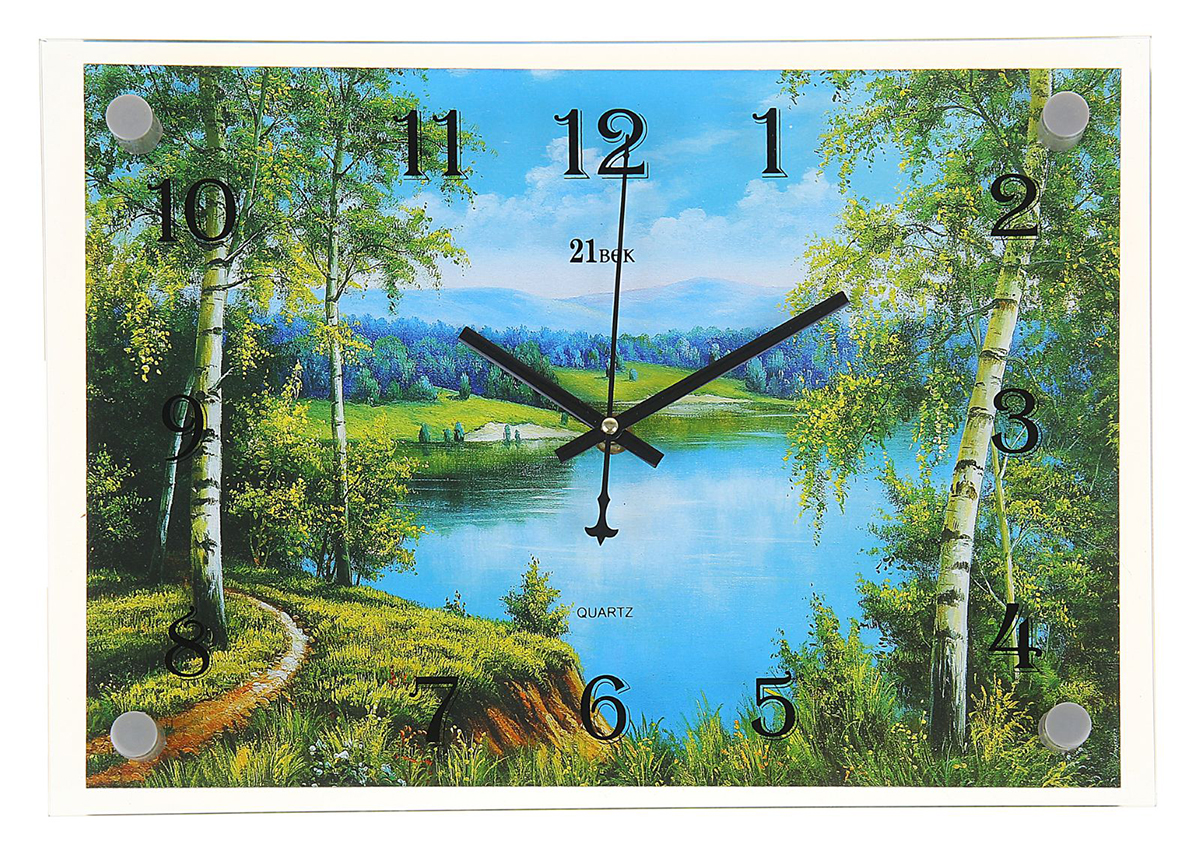 фото Часы настенные прямоугольные 21 Век "Природа", 25 х 35 см