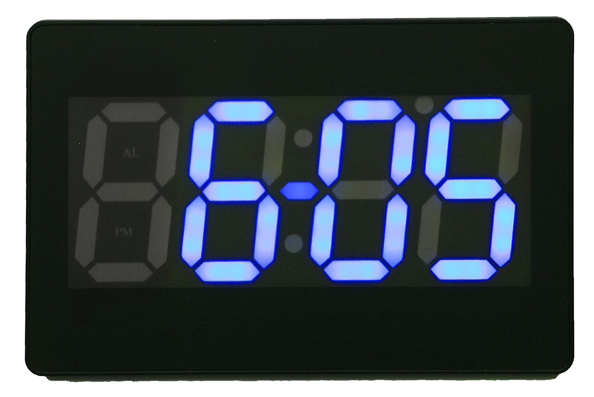 Часы настенные электронные, белые цифры, 15,5 х 23 см