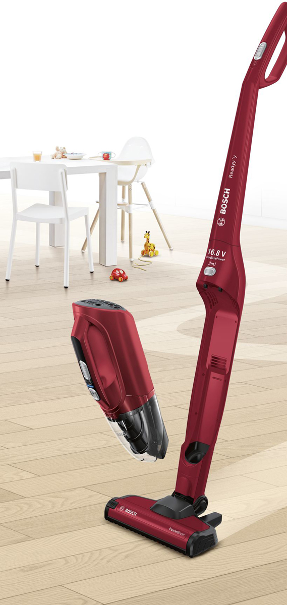 фото Вертикальный пылесос Bosch Readyy'y BBH21630R, Red Bosch gmbh