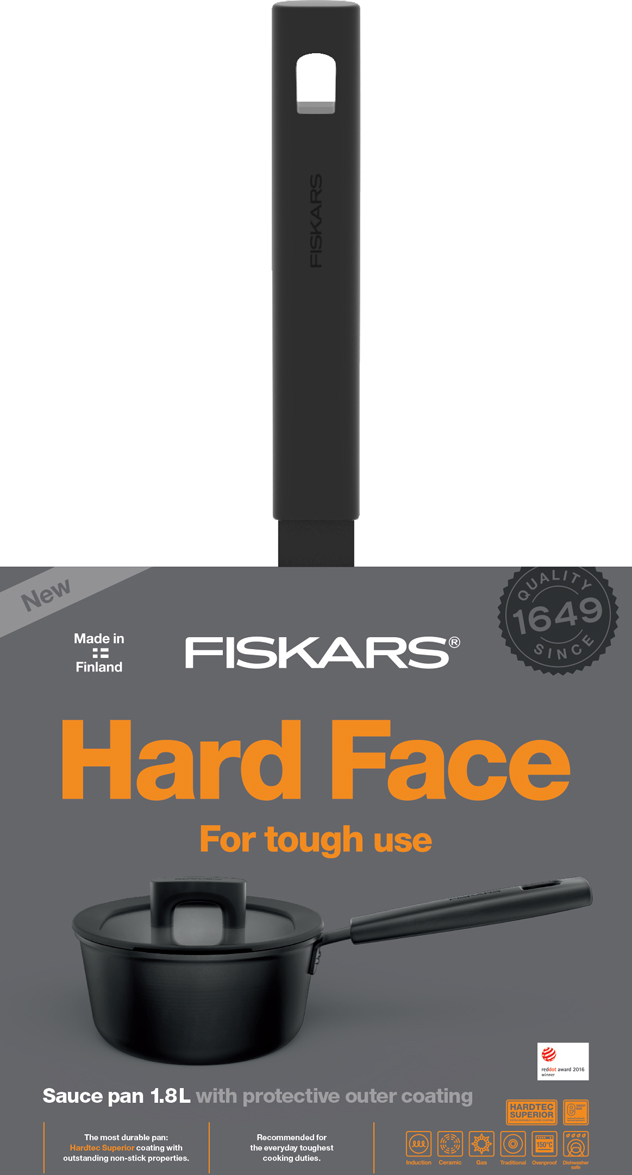 фото Ковш Fiskars "Hard Face" с крышкой, 1,8 л