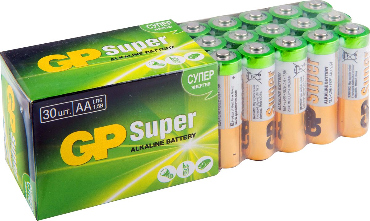 фото Набор алкалиновых батареек "GP Batteries", тип АА, 30 шт