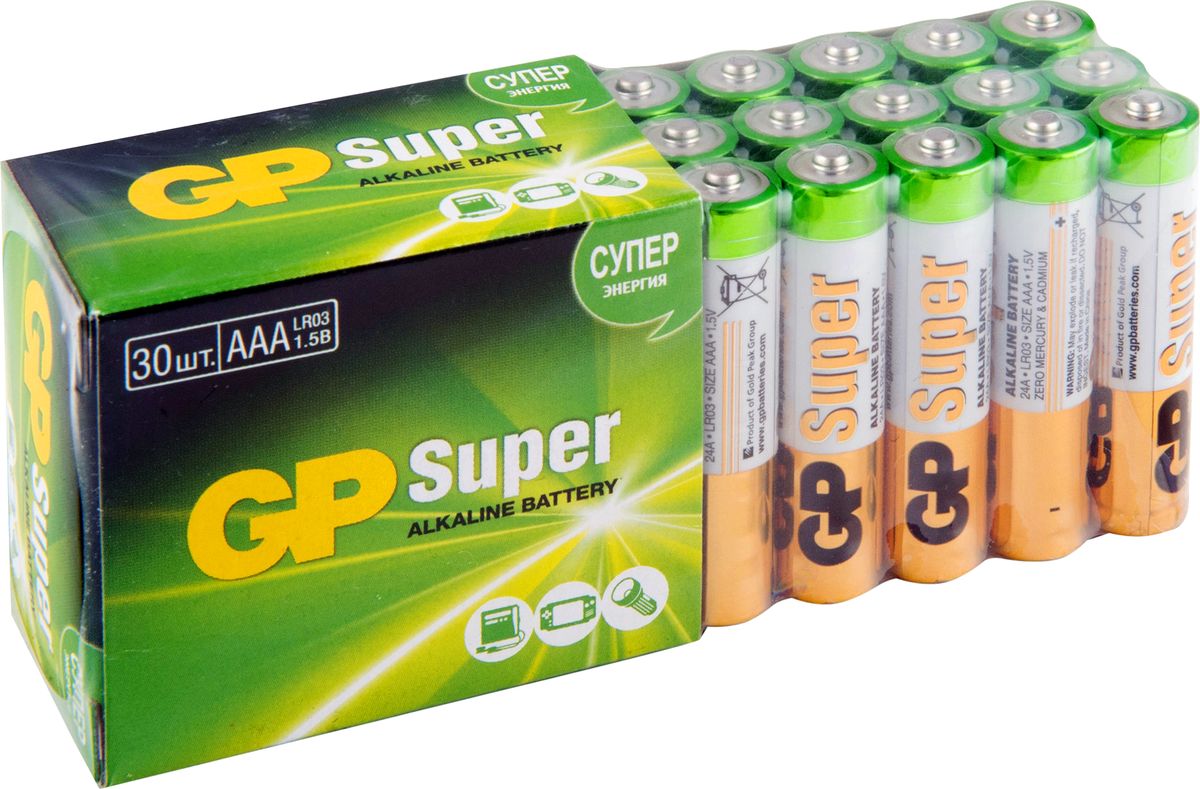 фото Набор алкалиновых батареек "GP Batteries", тип ААА, 30 шт