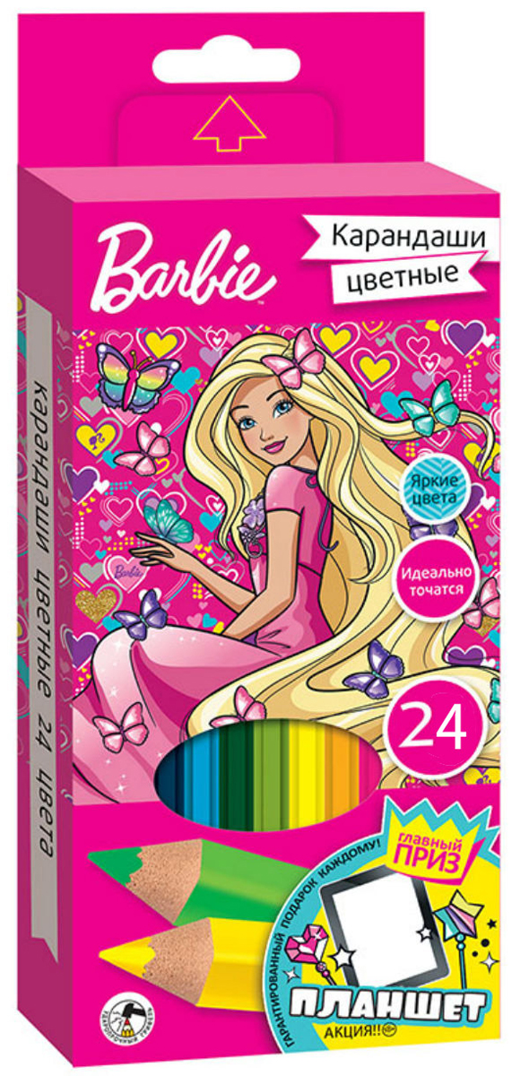 фото Mattel Набор цветных карандашей Barbie 24 шт