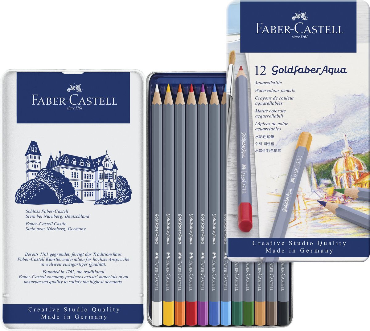 Faber-Castell Набор цветных акварельных карандашей Goldfaber Aqua 12 цветов