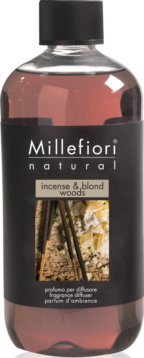 фото Сменный флакон для диффузора Millefiori Milano "Благовония и белое дерево / Incense & Blond Woods", 250 мл