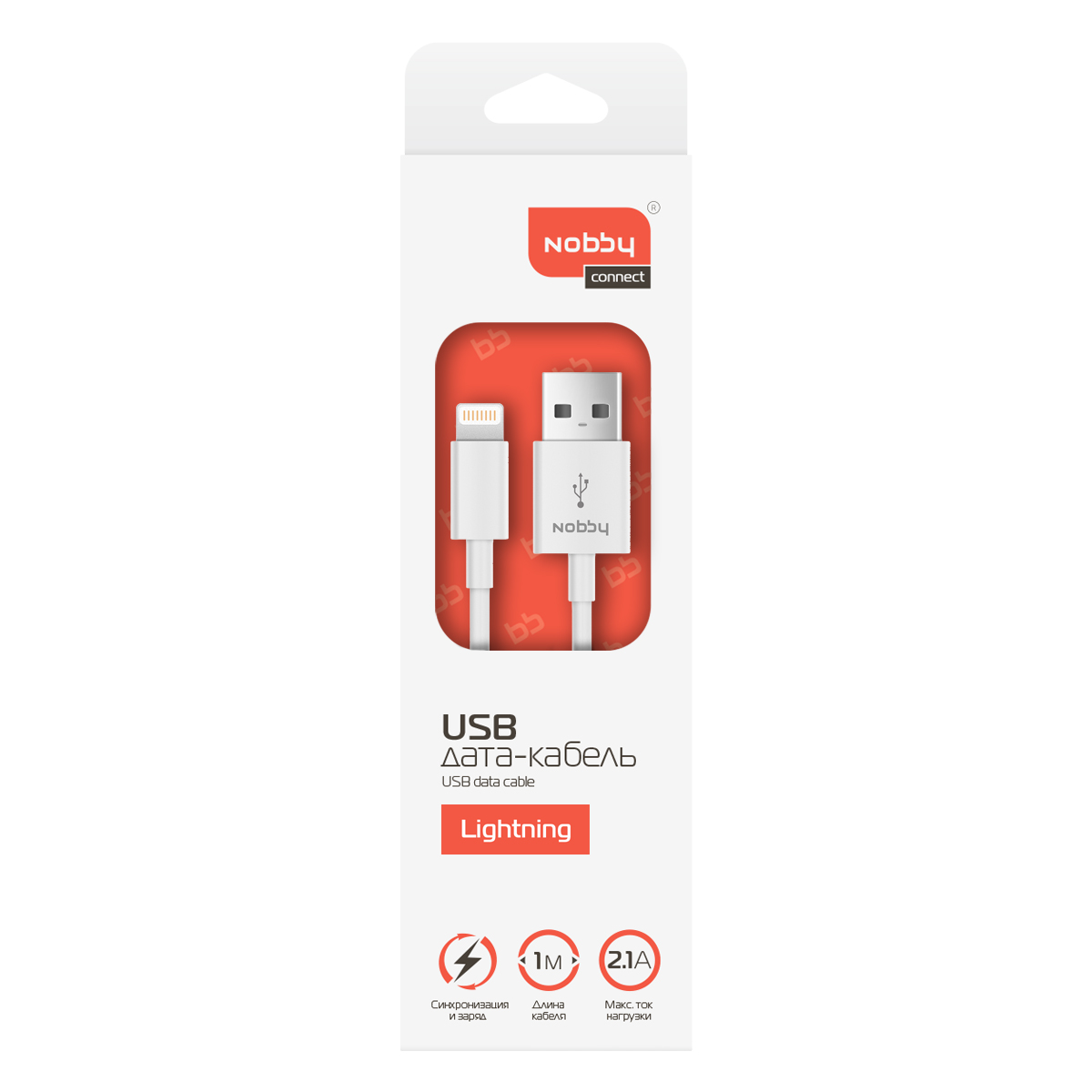 фото Nobby Connect DT-005, White кабель USB-Lightning (1 м)