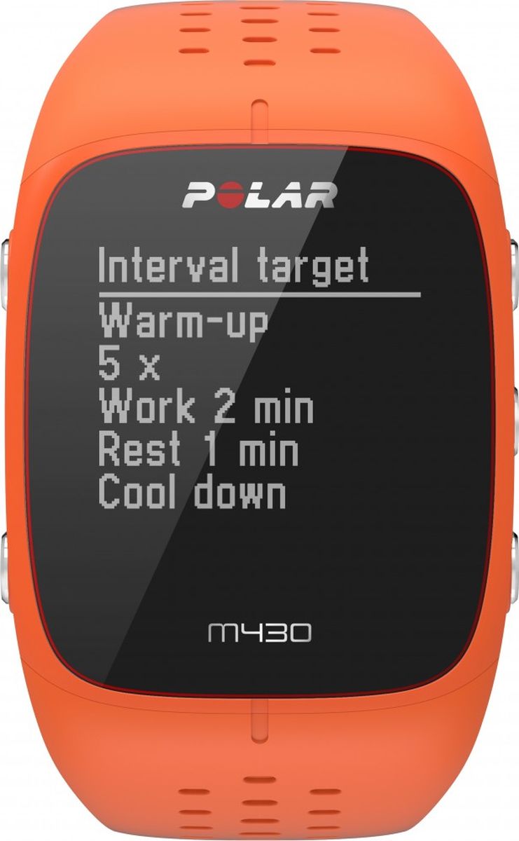 фото Спортивные часы Polar "M430", с GPS, цвет: оранжевый