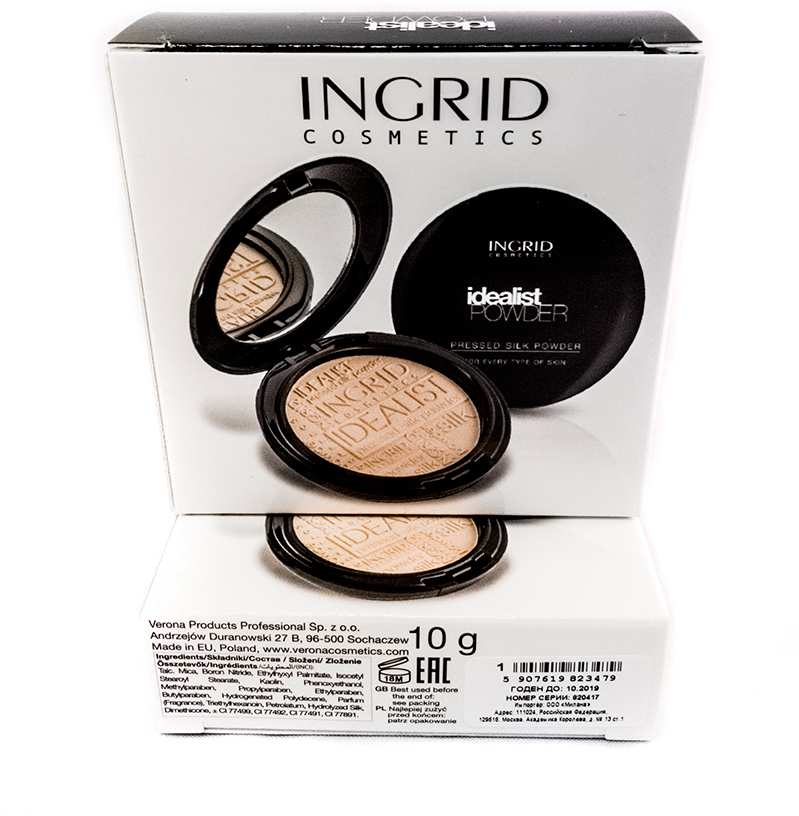 фото Verona Products Professional Ingrid Cosmetics Компактная пудра, Тон №1, цвет: светло-бежевый, 9,8 г