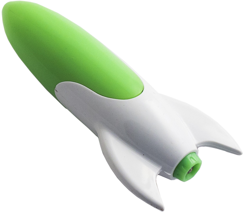 Эврика Ручка шариковая Ракета №3 с фонариком цвет корпуса зеленый