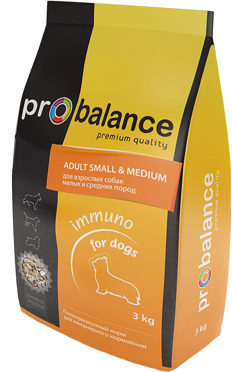фото Корм сухой ProBalance "Immuno" для взрослых собак малых и средних пород, 3 кг