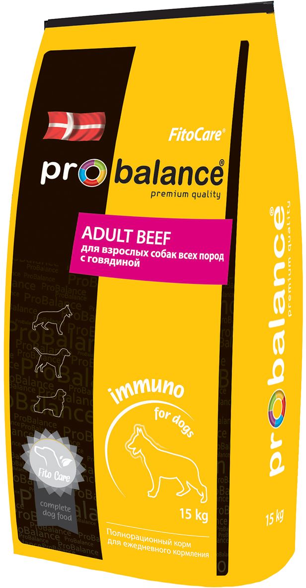 фото Корм сухой ProBalance "Immuno Adult" для взрослых собак, с говядиной, 15 кг