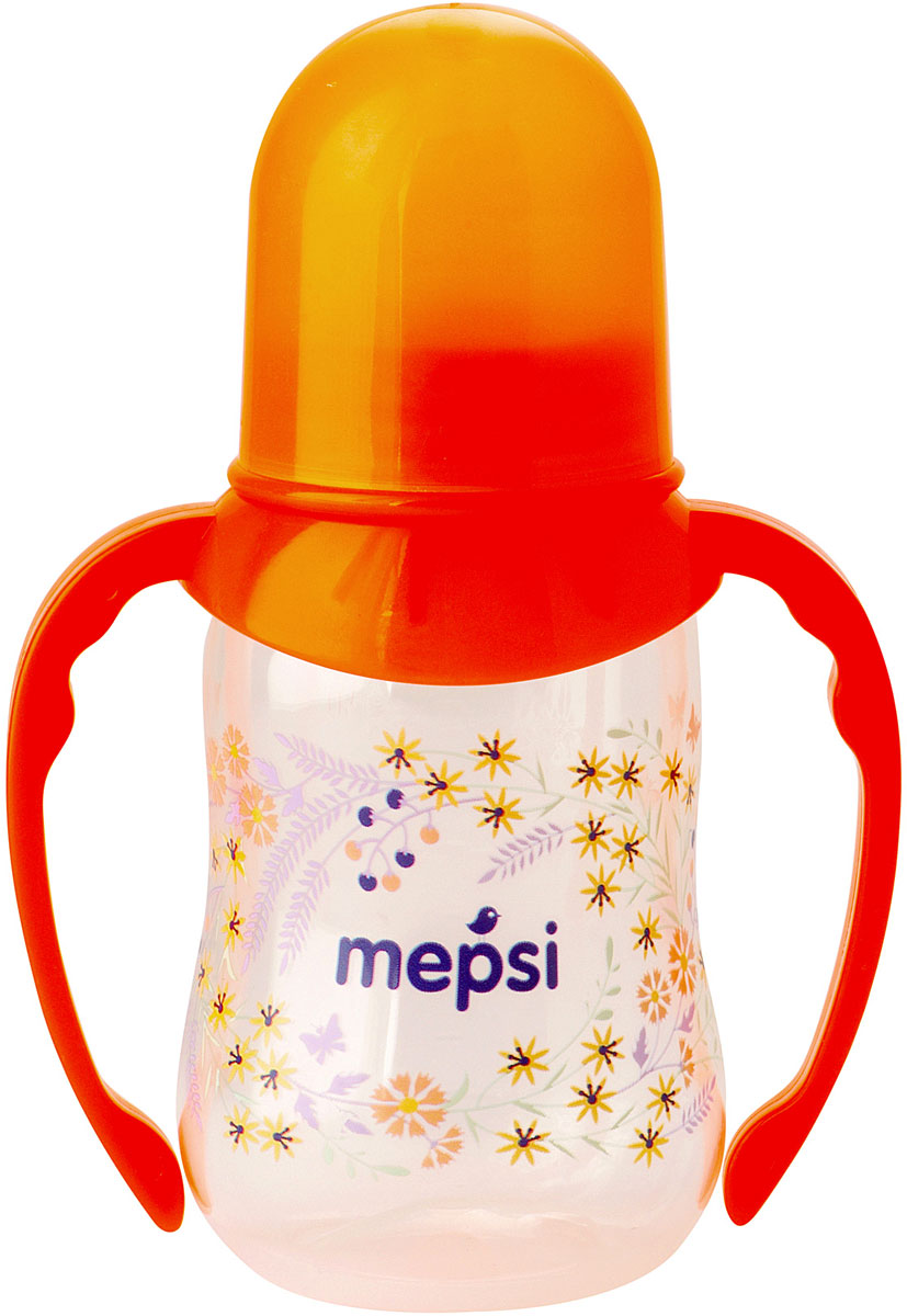 Mepsi Бутылочка для кормления с ручками с силиконовой соской от 4 месяцев 125 мл