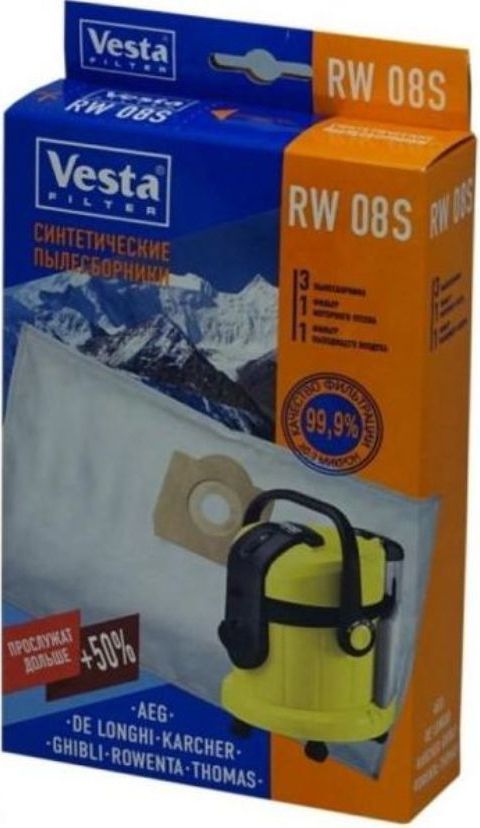 фото Vesta filter RW 08 S комплект пылесборников для Karcher, 3 шт + 2 фильтра