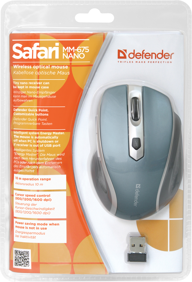 фото Мышь Defender Safari MM-675, Blue беспроводная оптическая