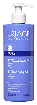 фото Uriage Очищающее пенящееся масло для кожи лица Bebe, 500 мл