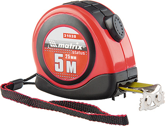 Рулетка Matrix Status Autostop Magnet, с магнитным зацепом, 31038, красный, 5 м х 2.5 см Рулетка Matrix Status Autostop Magnet, с магнитным зацепом, 31038, красный, 5 м х 2.5 см
