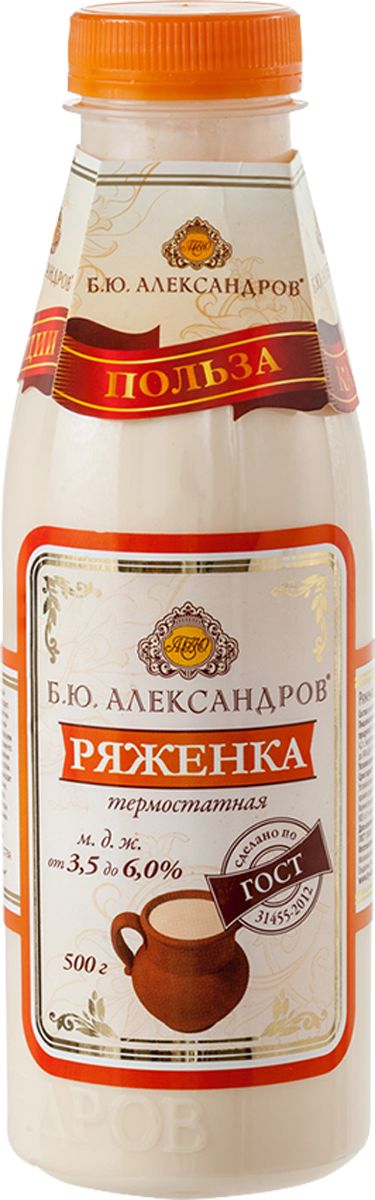 фото Б.Ю.Александров Ряженка 3,5-6,0%, 500 г