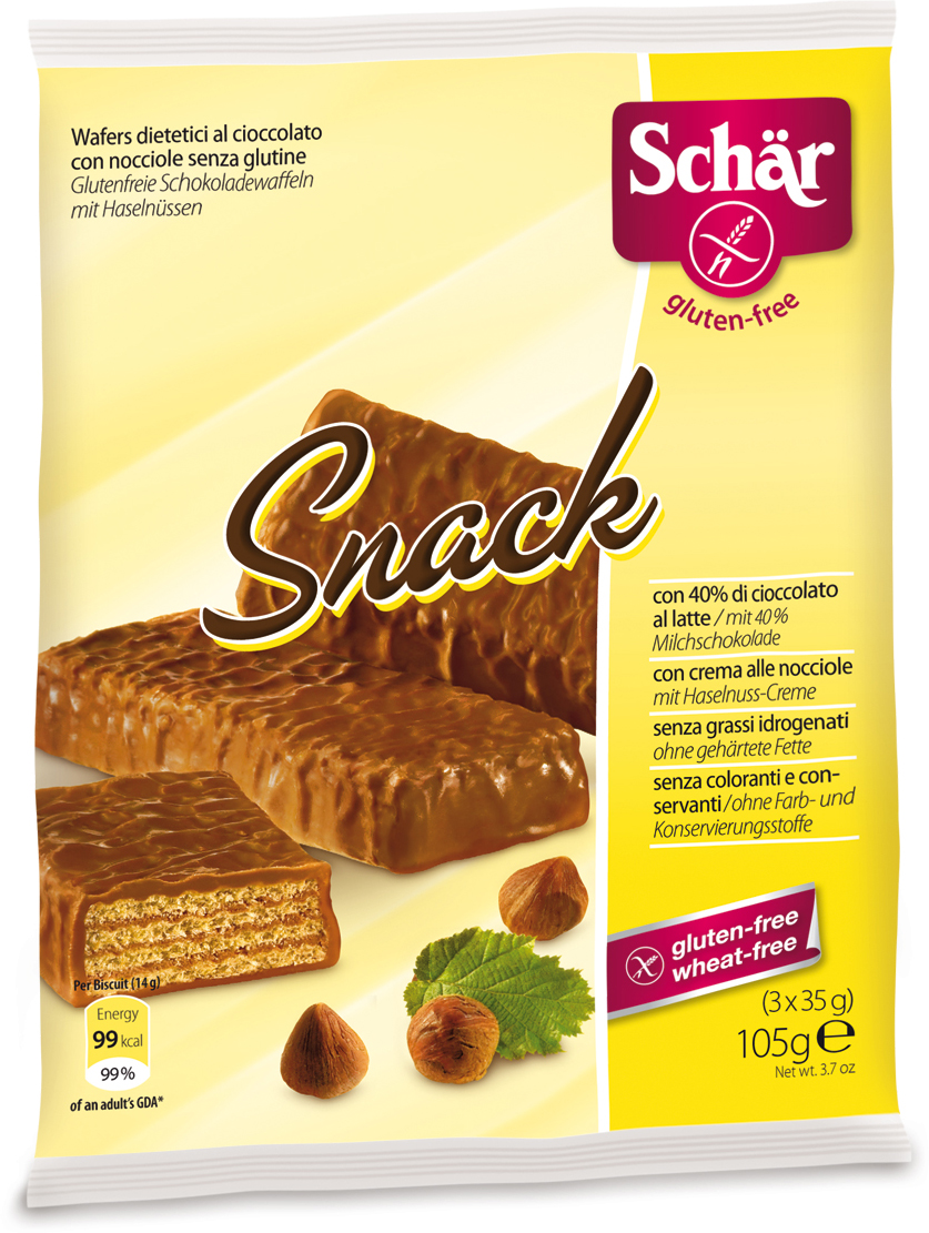 фото Dr. Schar Snack Вафли в шоколаде с орехами, 3 шт по 35 г