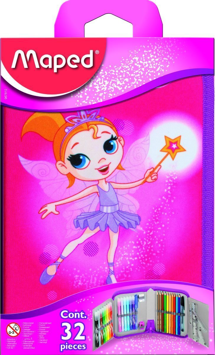 Пенал Maped Fairy, с наполнением, 31 предмет