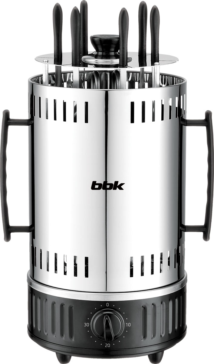 Электрошашлычница BBK BBQ603T, Black Silver