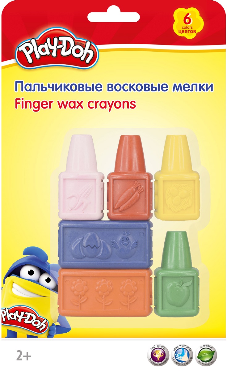 фото Play-Doh Набор восковых мелков пальчиковые 6 цветов PDEB-US1-CRB-SET