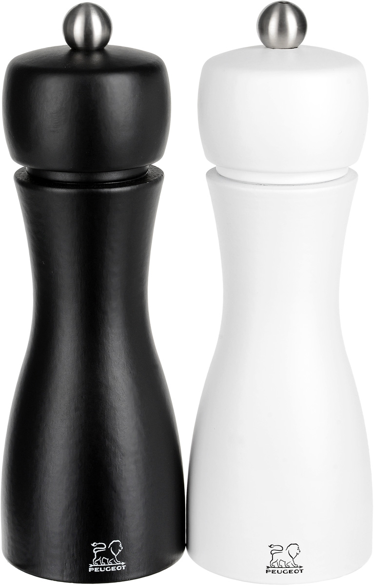 фото Набор мельниц для соли и перца Peugeot "Tahiti set", цвет: белый, черный, высота: 15 см