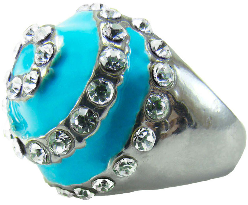 Кольцо женское Taya, цвет: бирюзовый. T-B-8634-RING-TURQUOISE. Размер 17