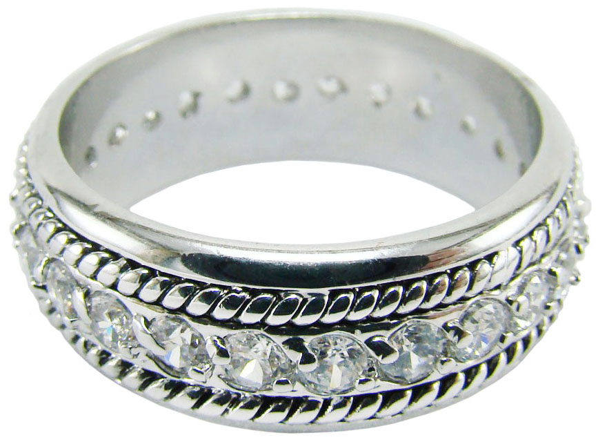 Кольцо женское Taya, цвет: серебристый. T-B-5171-RING-RHODIUM. Размер 22