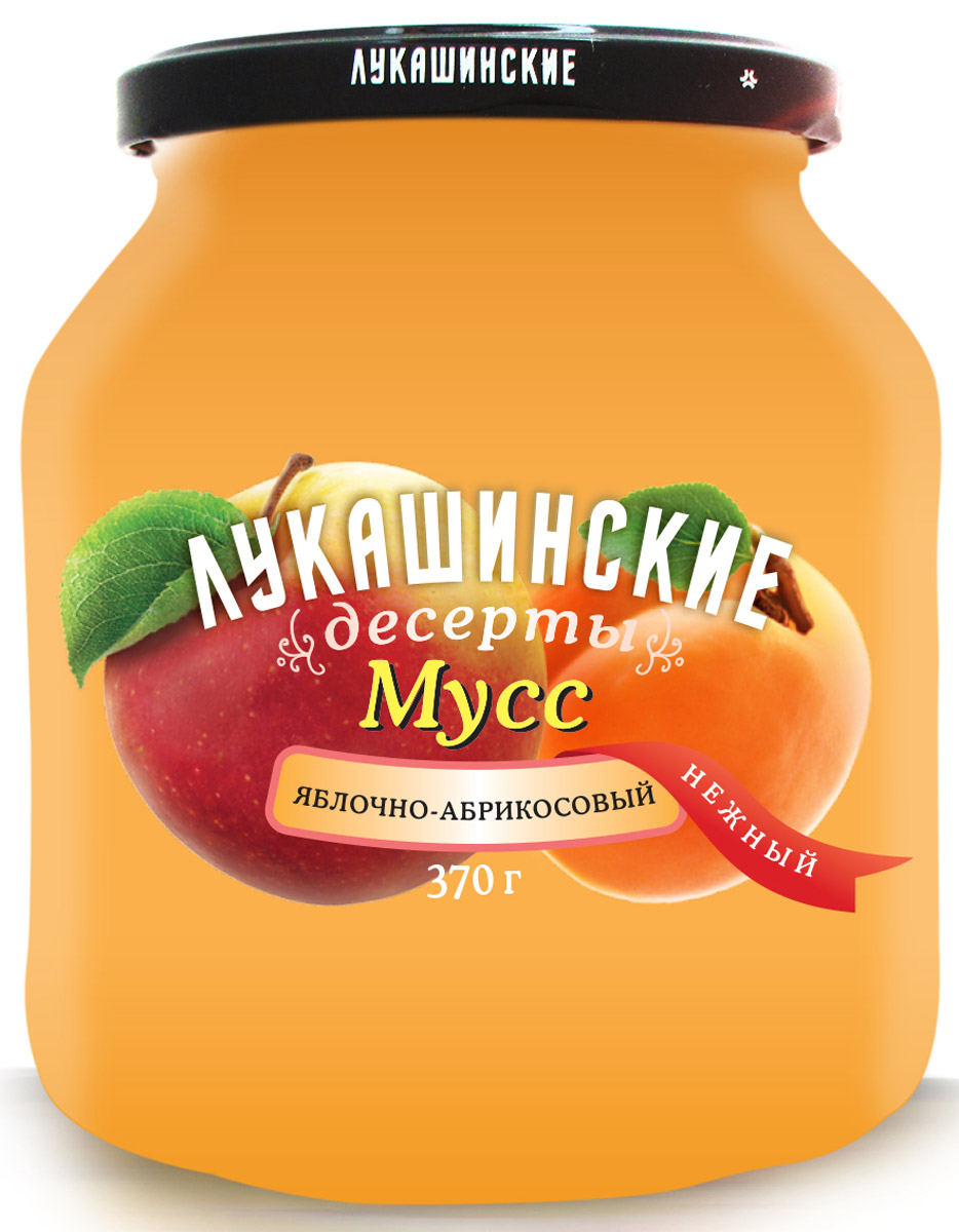 Лукашинские Мусс яблочно-абрикосовый нежный, 370 г