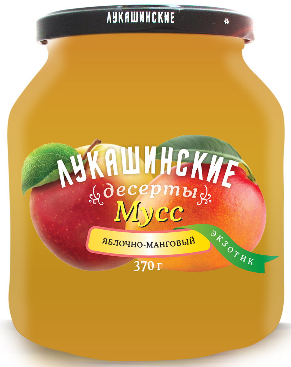 Лукашинские Мусс яблочно-манговый экзотик, 370 г