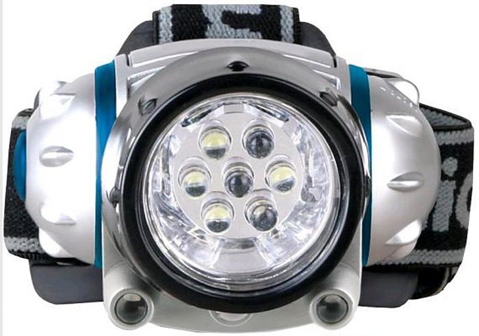 фото Camelion LED5310-7F3 (фонарь налобн, металлик, 7LED, 3 реж, 3XR03 в компл, пласт, блист)