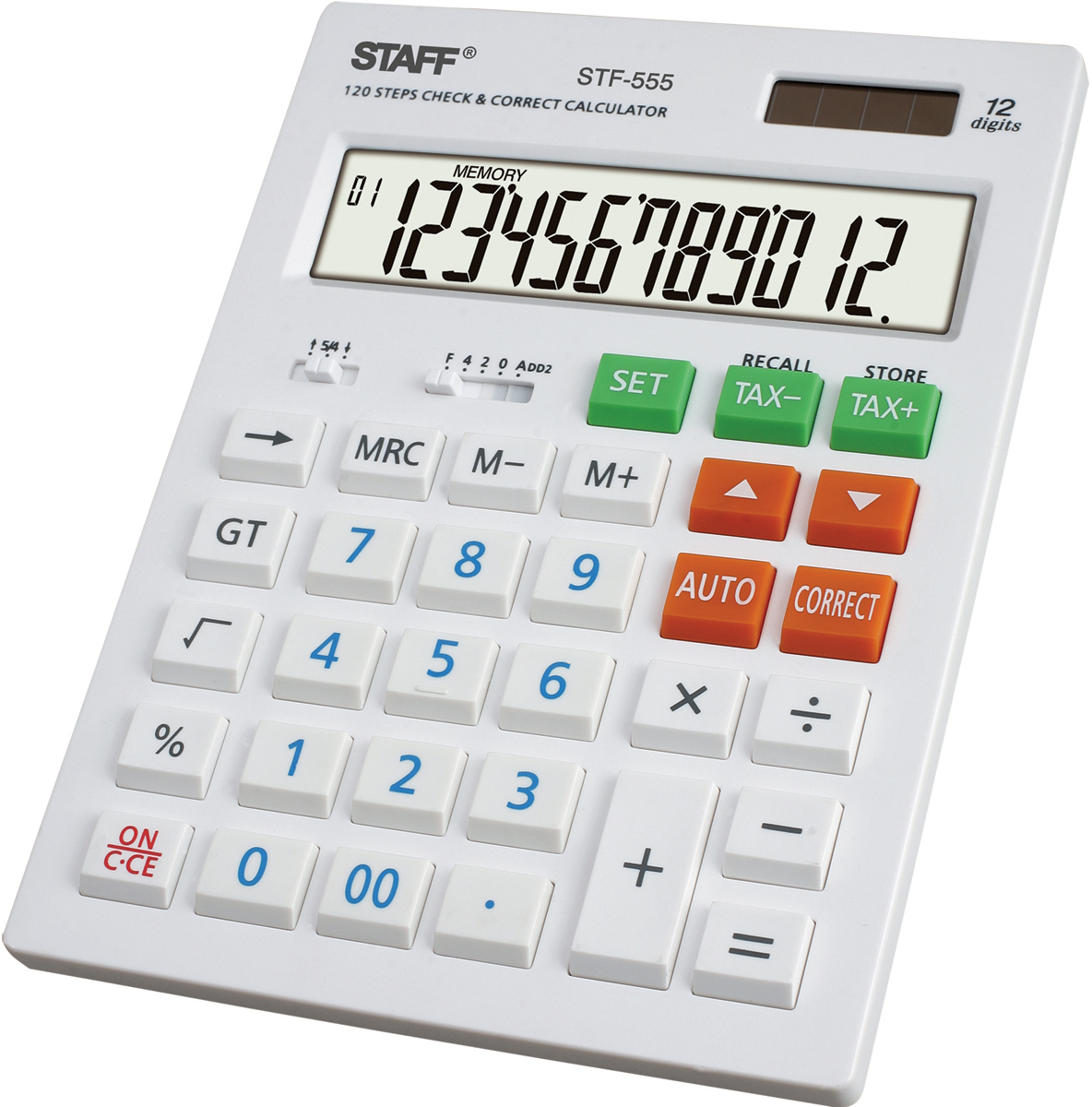 Staff Калькулятор настольный STF-555 цвет белый. 250305 Staff Калькулятор настольный STF-555 цвет белый. 250305