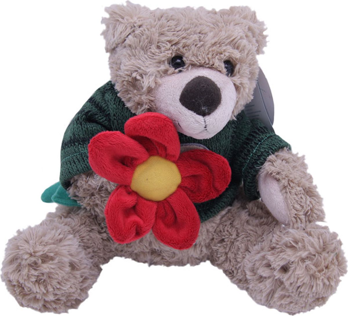 Magic Bear Toys Мягкая игрушка Мишка Тед в свитере c цветком 20 см