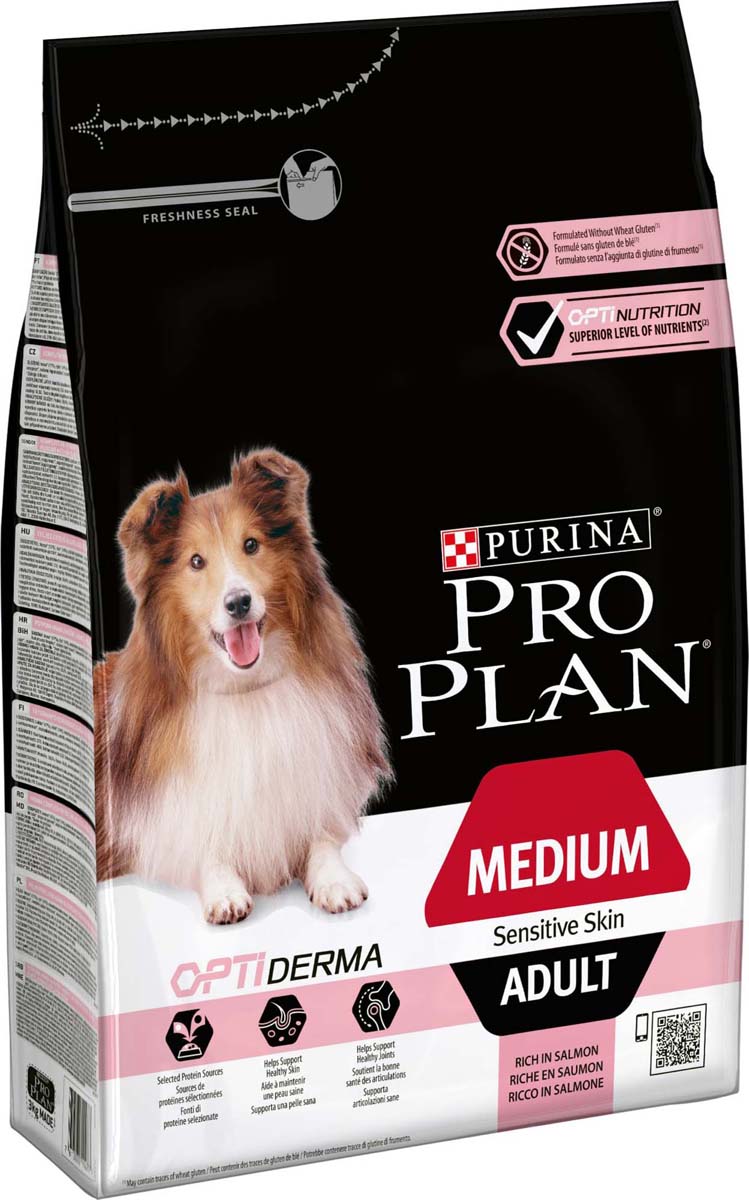 фото Корм сухой Pro Plan "Optiderma Medium" для взрослых собак средних пород с чувствительной кожей, с лососем и рисом, 3 кг