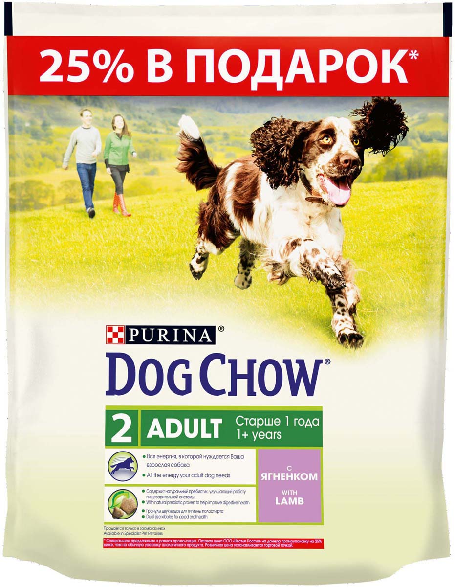 фото Корм сухой Dog Chow "Adult" для взрослых собак, с ягненком, 800 г