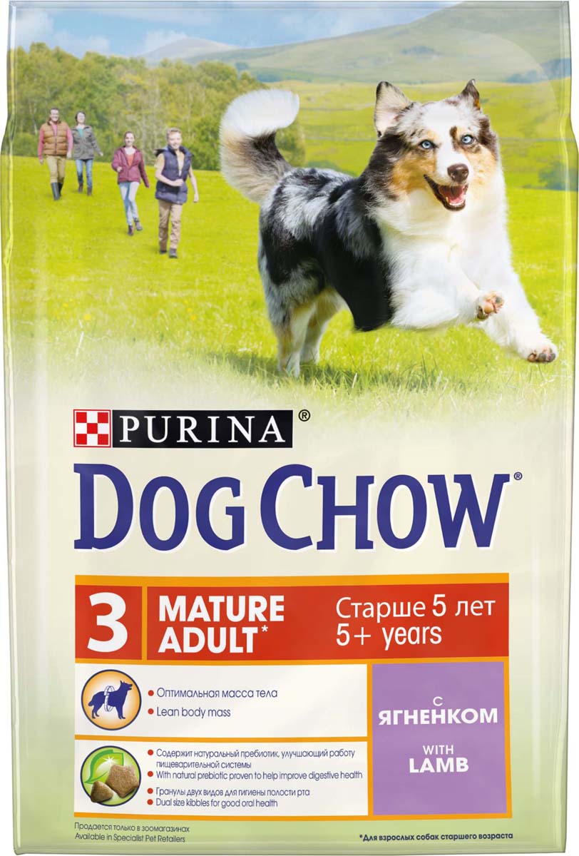 фото Корм сухой Dog Chow "Mature Adult" для взрослых собак старше 5 лет, с ягненком, 2,5 кг