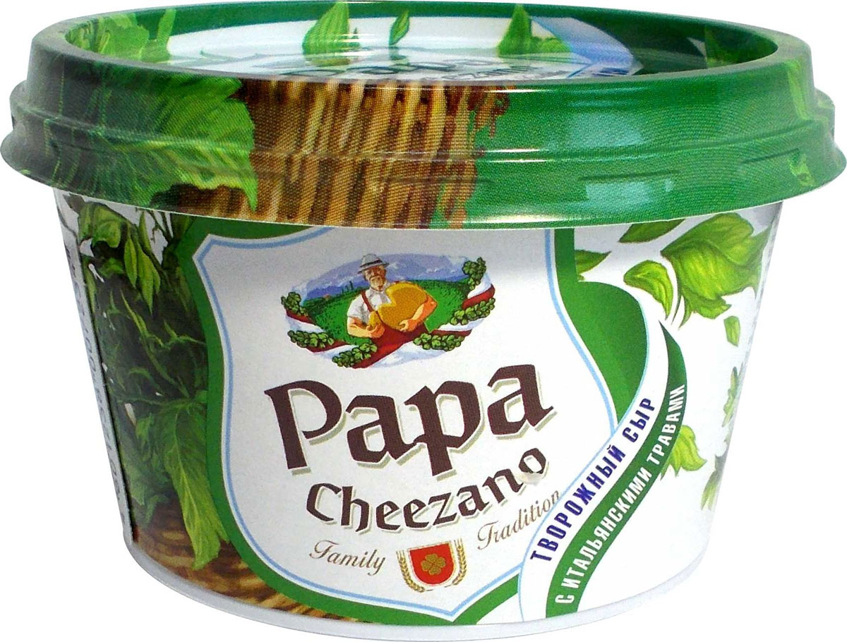 Papa Cheezano Творожный сыр с итальянскими травами 60%, 160 г