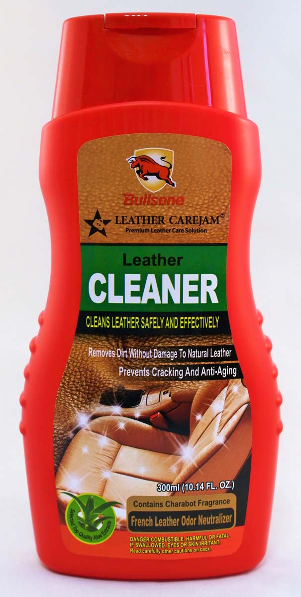 фото Очиститель всех типов кожи салона Bullsone "Leather Cleaner", с экстрактом алоэ, 300 мл