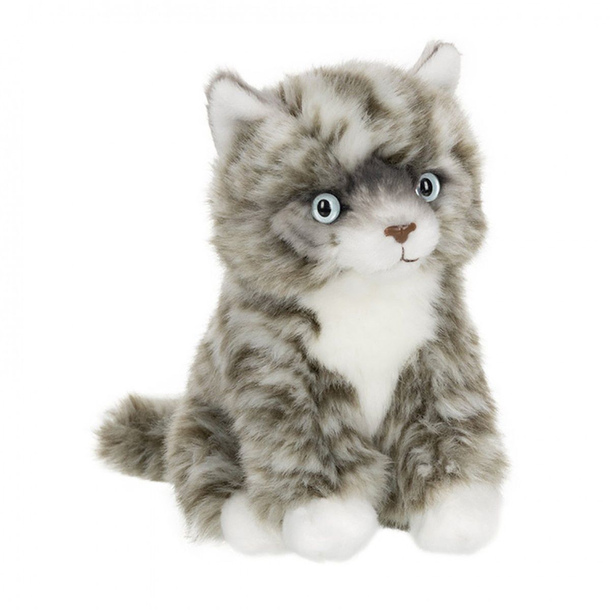 фото Anna Club Plush Котёнок Табби короткошерстный серебряный, сидит 15 см