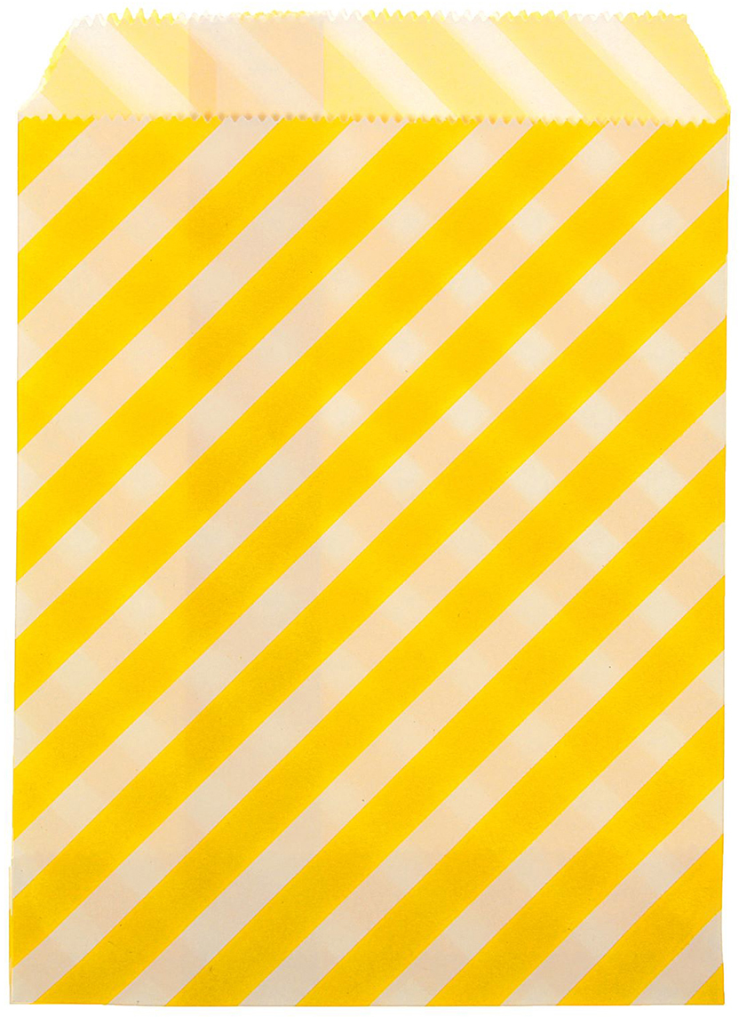 фото Пакет подарочный "Полоска", цвет: желтый, 13 х 18 см. 1398833