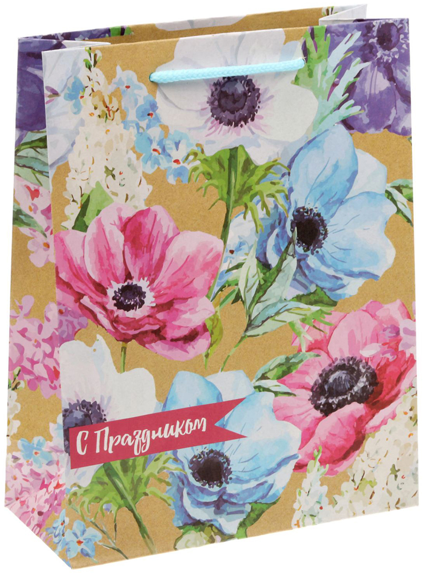 фото Пакет подарочный Дарите Счастье "Летние цветы", 18 х 8 х 23 см