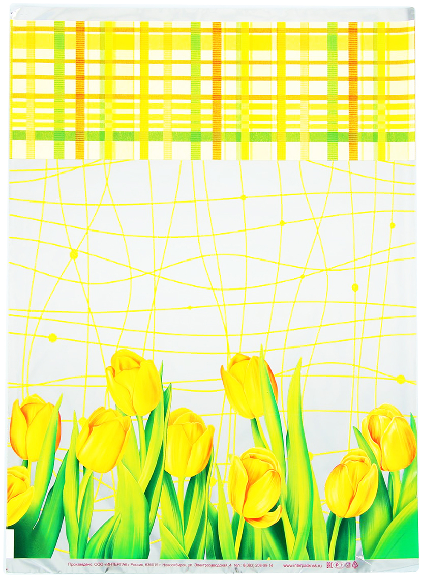 фото Пакет подарочный Интерпак "Желтые тюльпаны", цвет: желтый, 30 х 40 см. 1925140