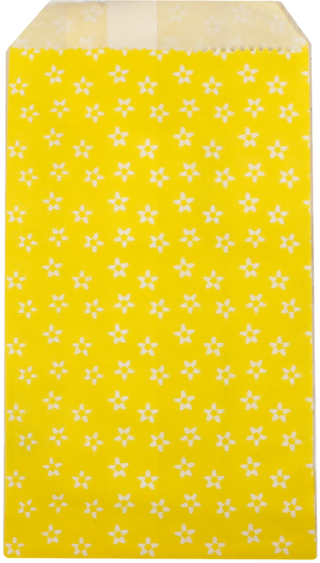 фото Пакет подарочный "Цветочки", цвет: желтый, 8 х 15 х 3 см. 2654321